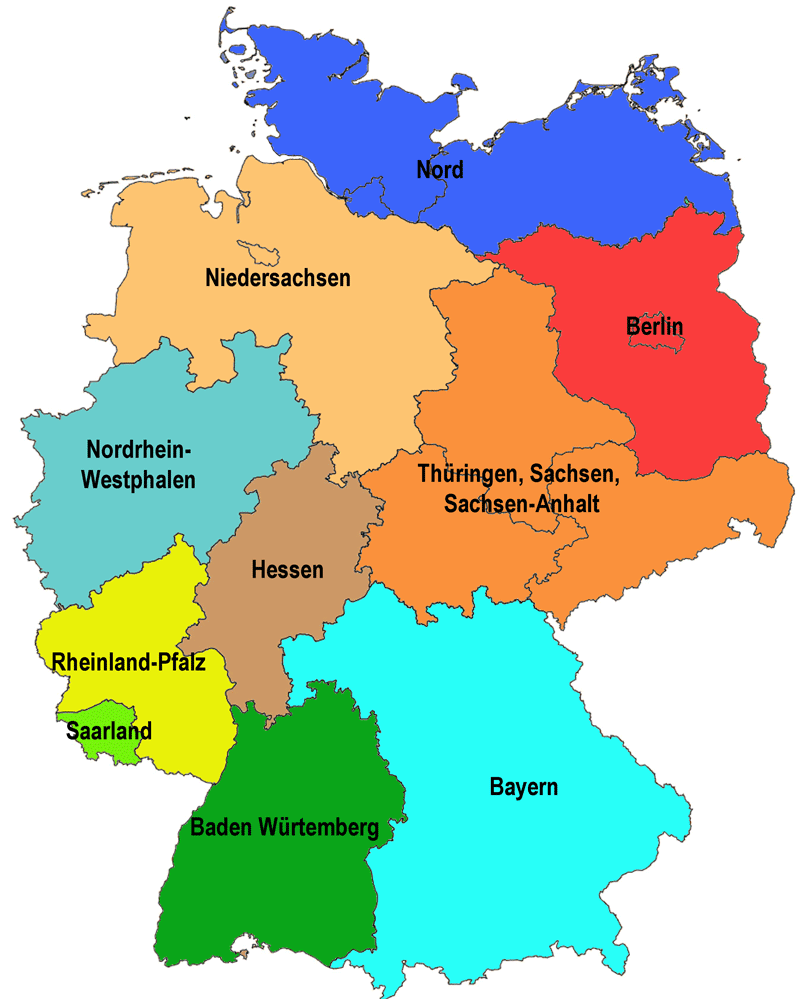 Deutschlandkarte Landesverbaende